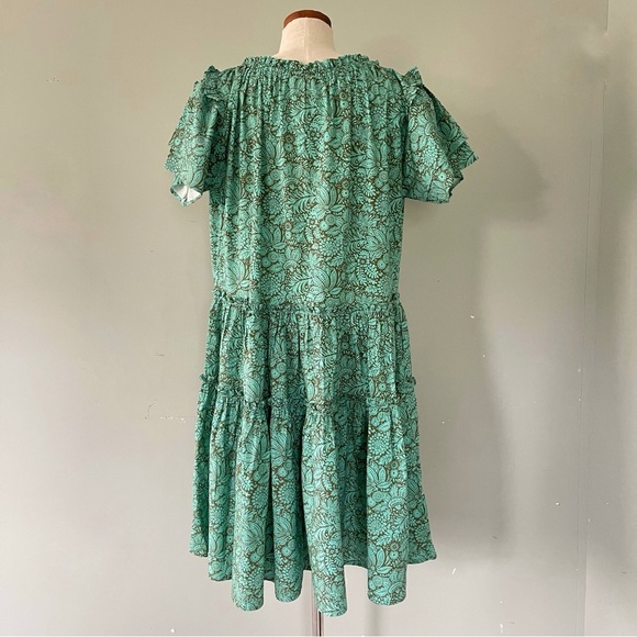 Sundance Jade floral tiered midi dress size medium New - Picture 5 of 8